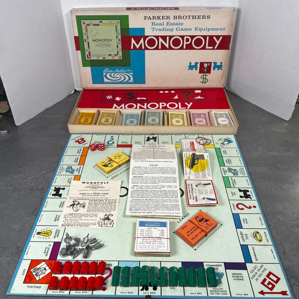1961 Edition Monopoly Board Game Parker Brothers Real Estate Game MCM Complete! - Picture 15 of 16